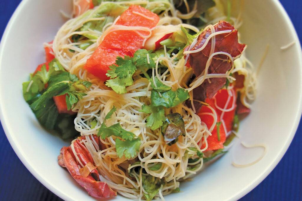 Recipe: Noodle And Watermelon Salad With Barbecue Chicken